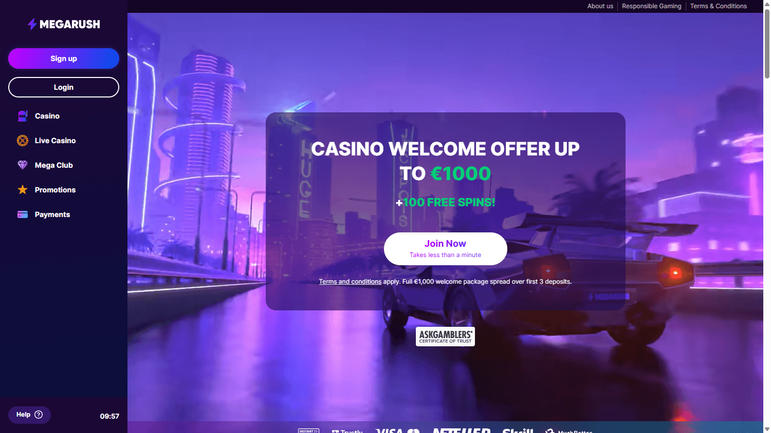 MegaRush_Casino_homepage_desktop
