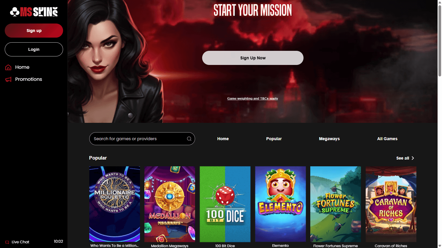msspins_casino_homepage_desktop