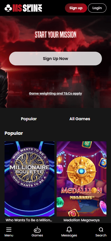 msspins_casino_homepage_mobile