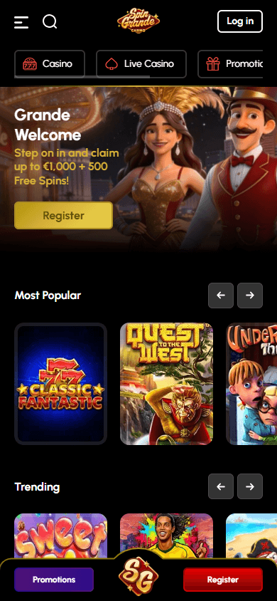 SpinGrande_Casino_homepage_mobile