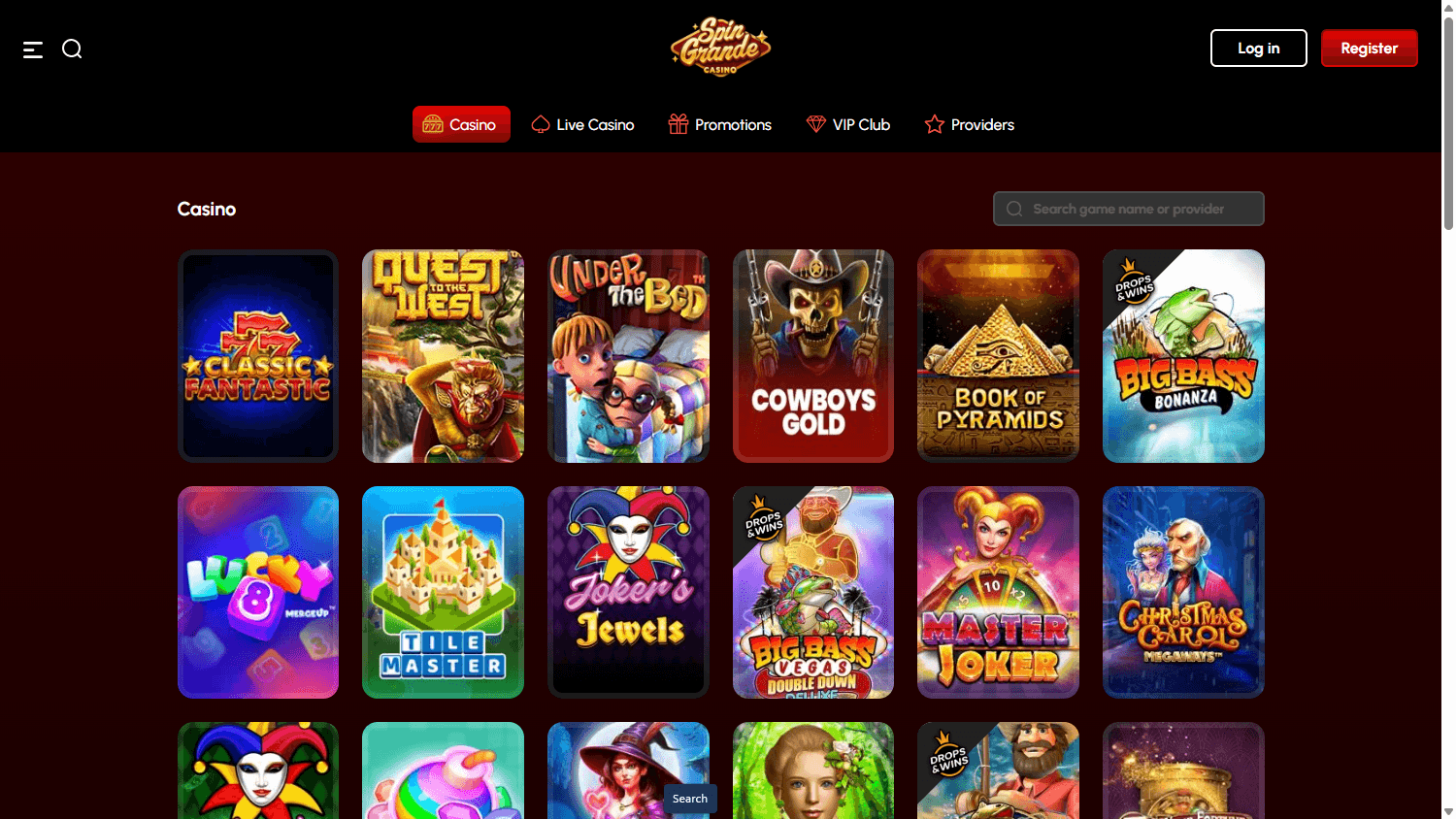 SpinGrande_Casino_game_gallery_desktop
