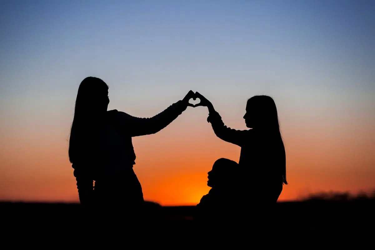 family-members-heart-gesture