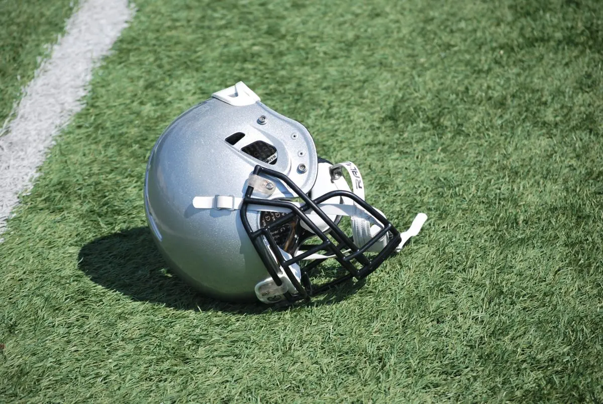 american-football-helmet-on-field