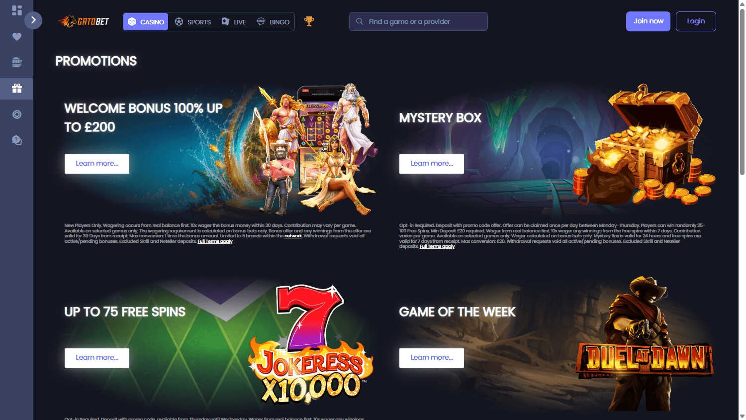 Gatobet_Casino_promotions_desktop