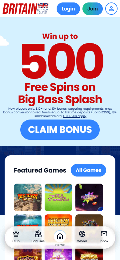 Britain_Play_Casino_homepage_mobile