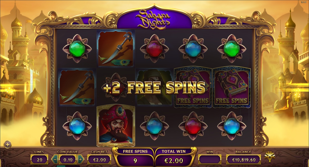 Sahara Nights slot with Extra spins feature