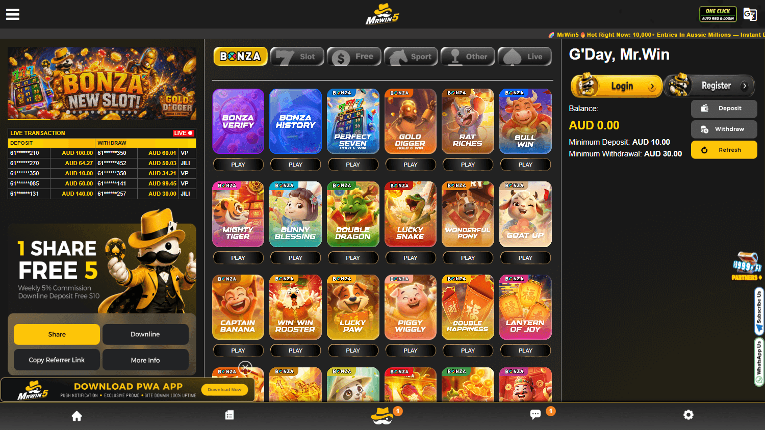 mrwin5_casino_homepage_desktop