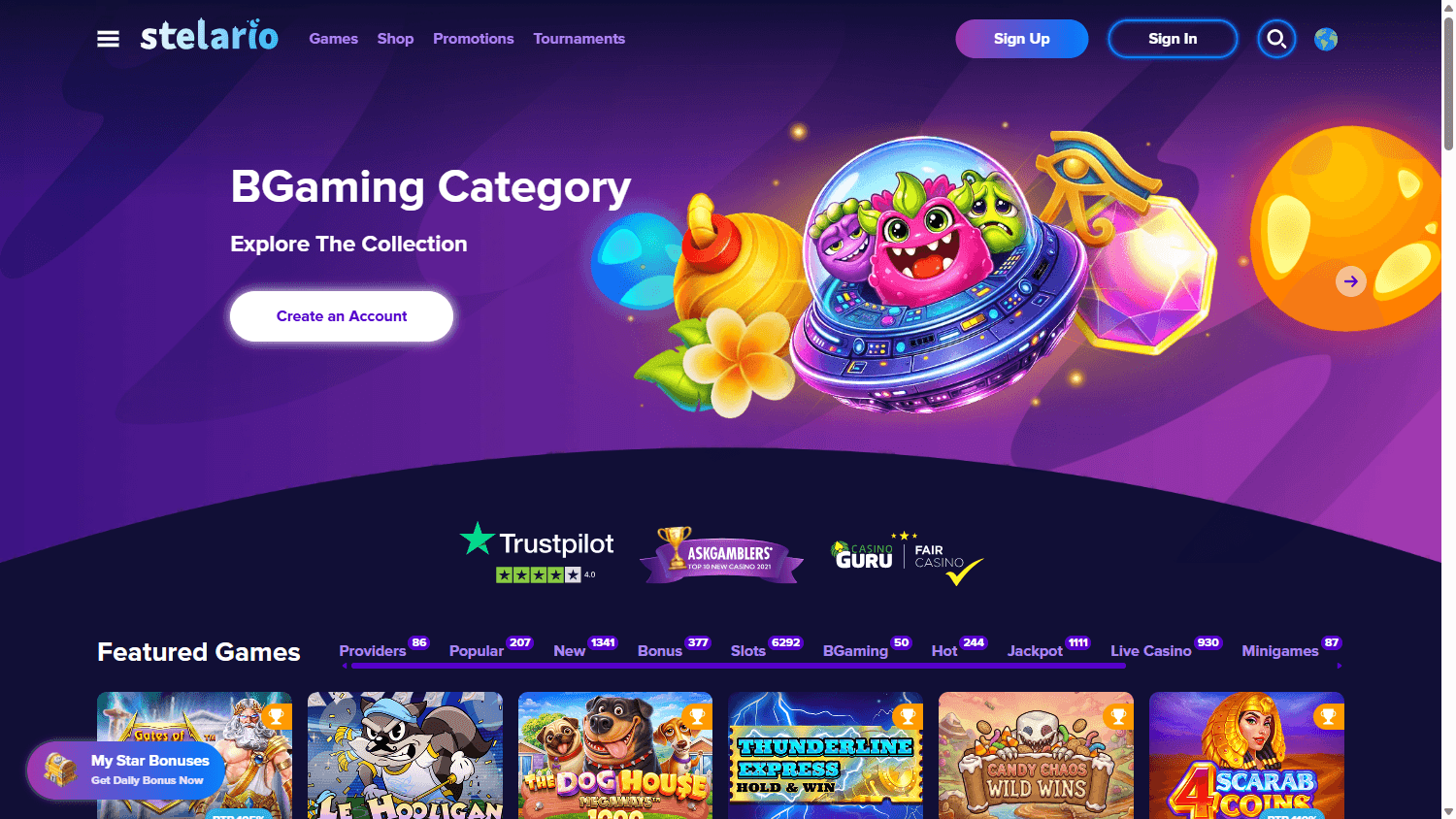 stelario_casino_homepage_desktop