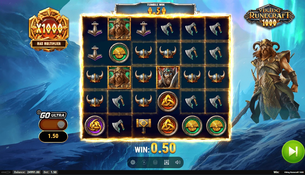 Viking Runecraft 1000 uses a Scatter Pays mechanic