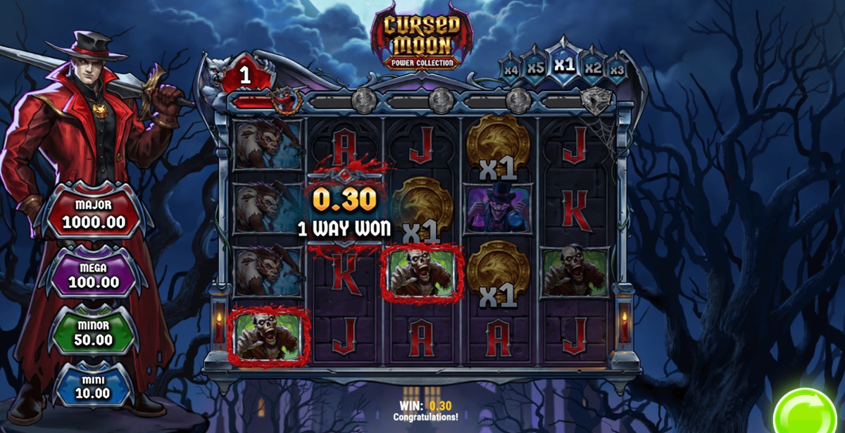 Cursed Moon Power Collection cackles with haunting sound effects when players assemble wins