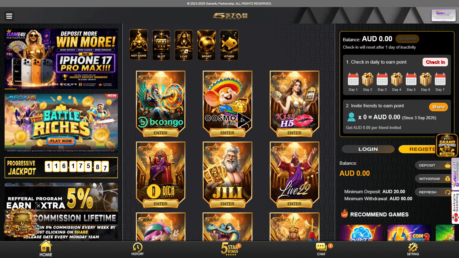 5starclub_casino_homepage_desktop