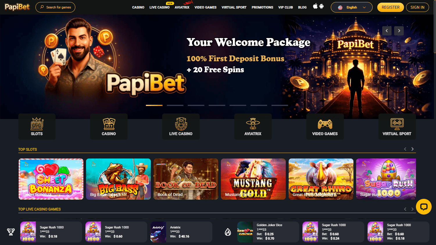 papibet_casino_homepage_desktop