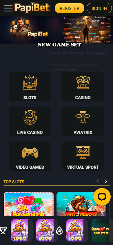 papibet_casino_homepage_mobile