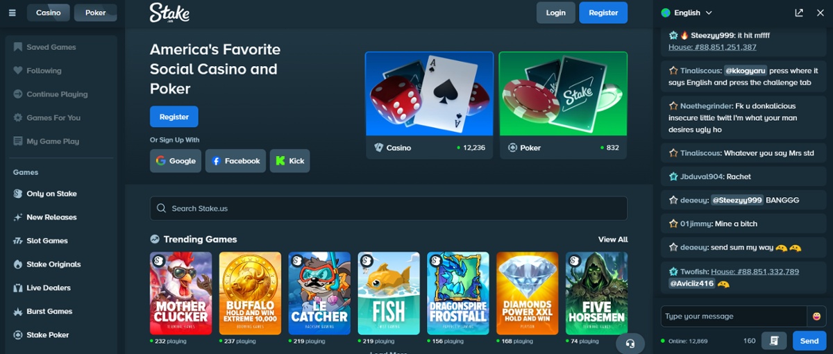 Stake.us top sweepstake casino 2026
