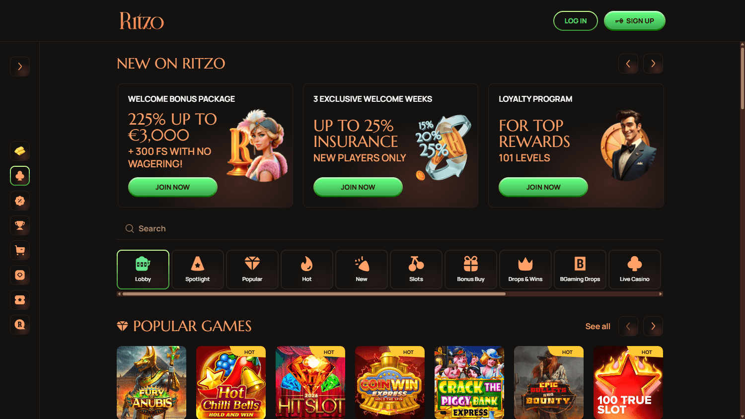 ritzo_casino_homepage_desktop