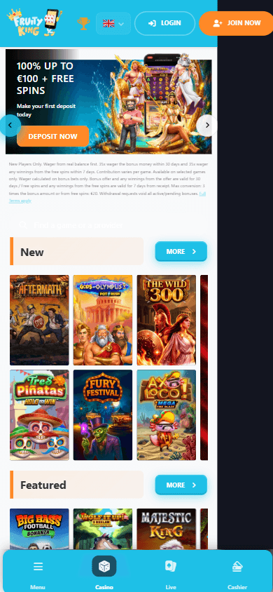 Fruity_King_Casino_homepage_mobile