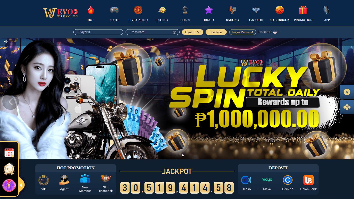 Wjevo_Casino_homepage_desktop