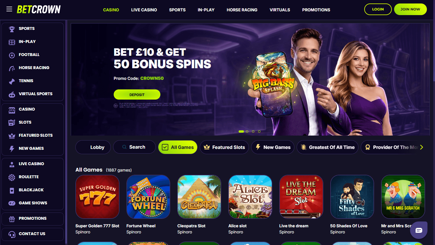 betcrown_casino_game_gallery_desktop