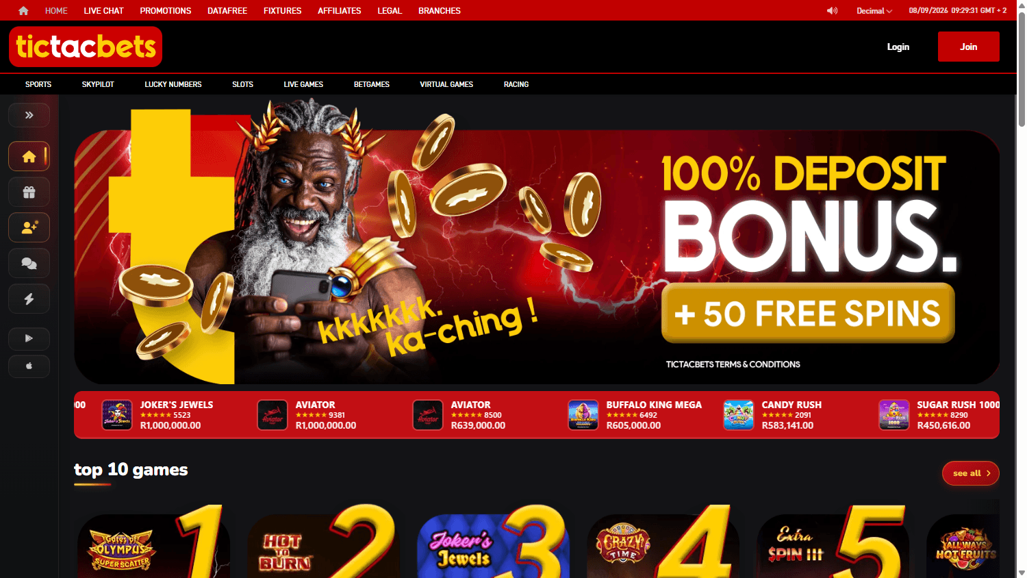 tictacbets_casino_homepage_desktop