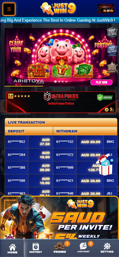 justwin9_casino_homepage_mobile