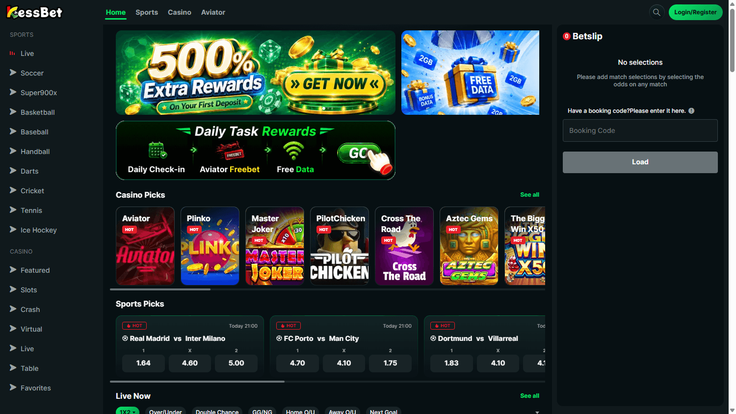 kessbet_casino_homepage_desktop