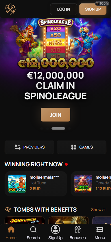 Alvynn_Casino_homepage_mobile