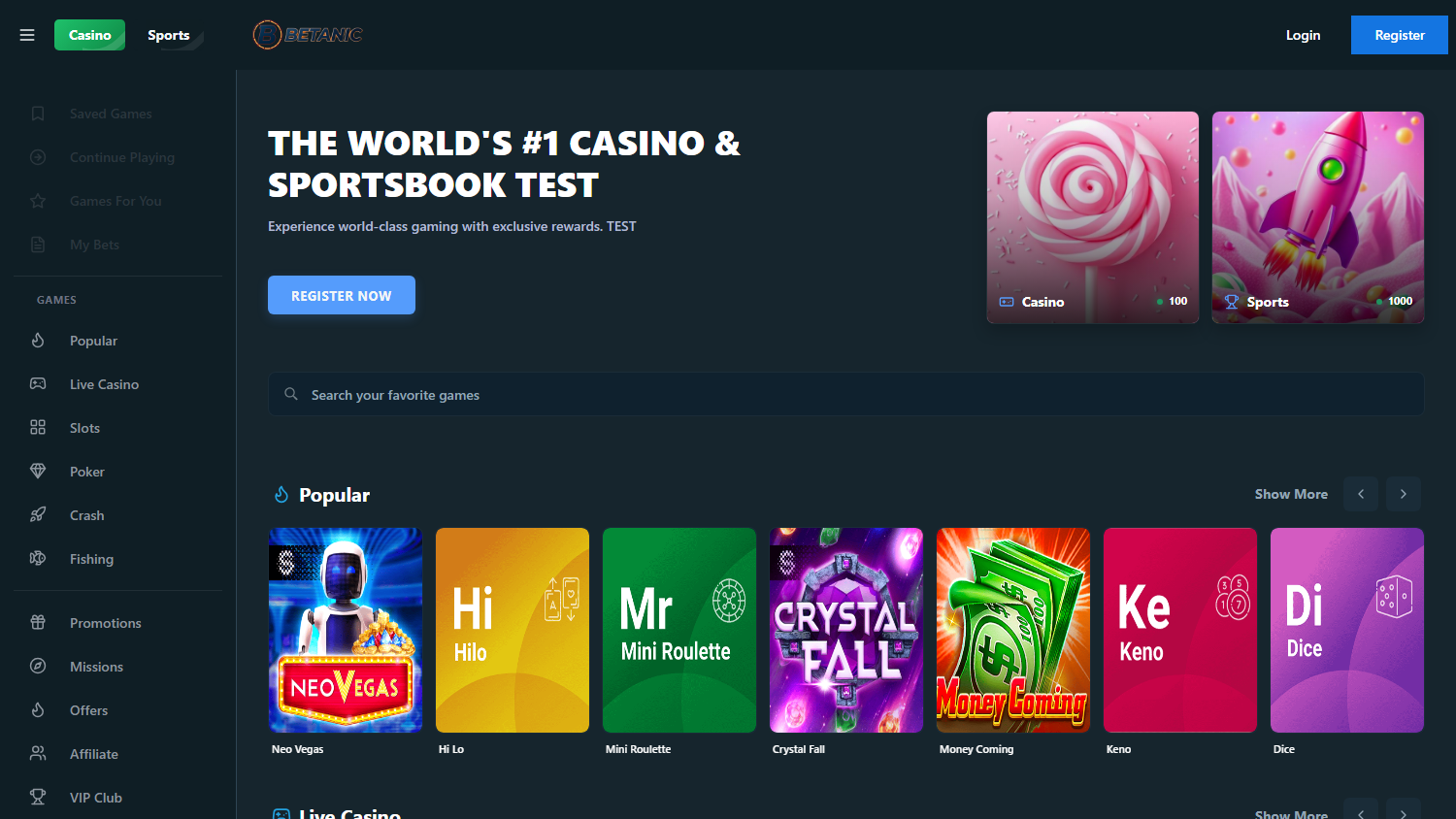 Betanic_Casino_homepage_desktop