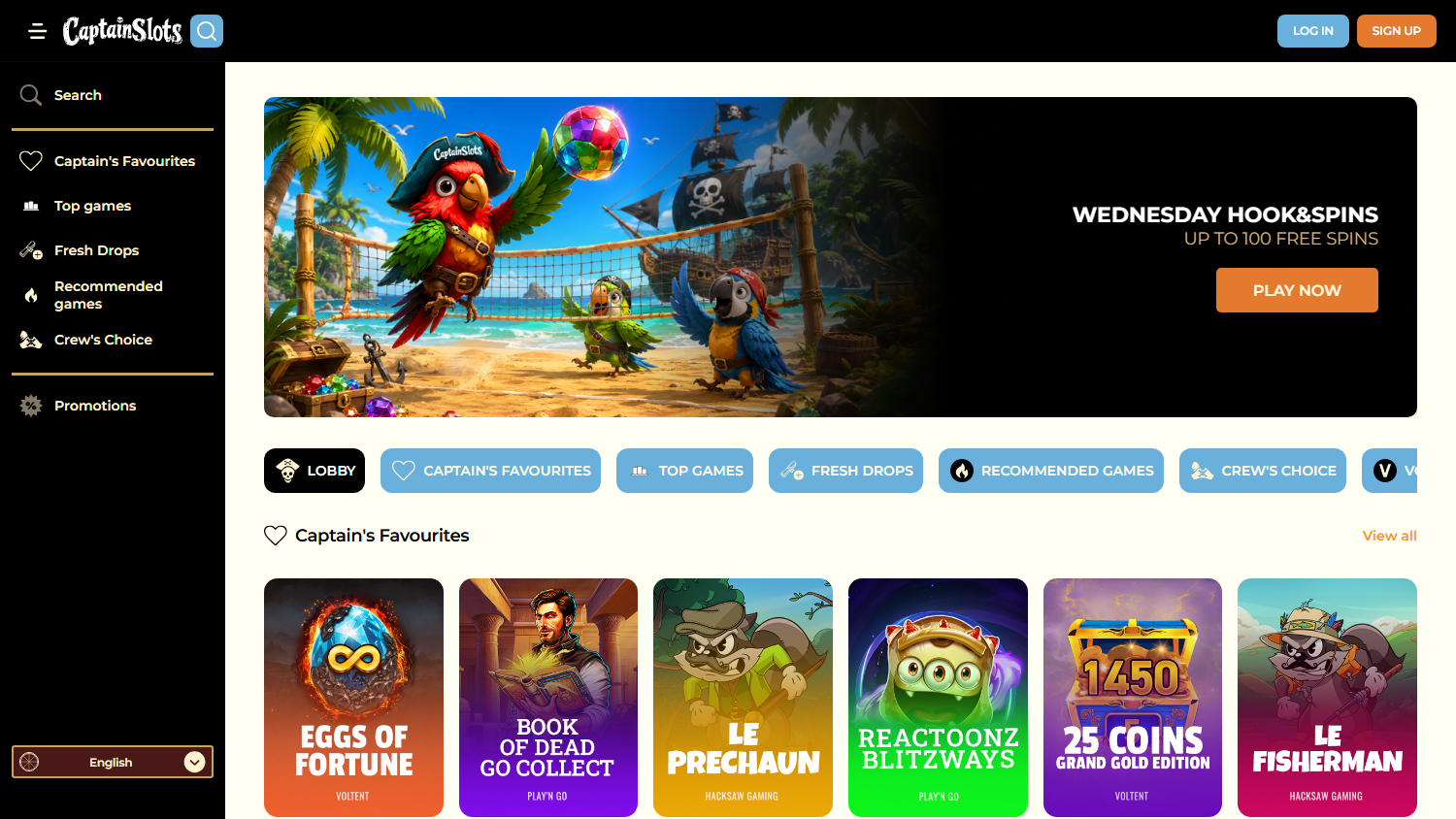 Captain_Slots_Casino_homepage_desktop