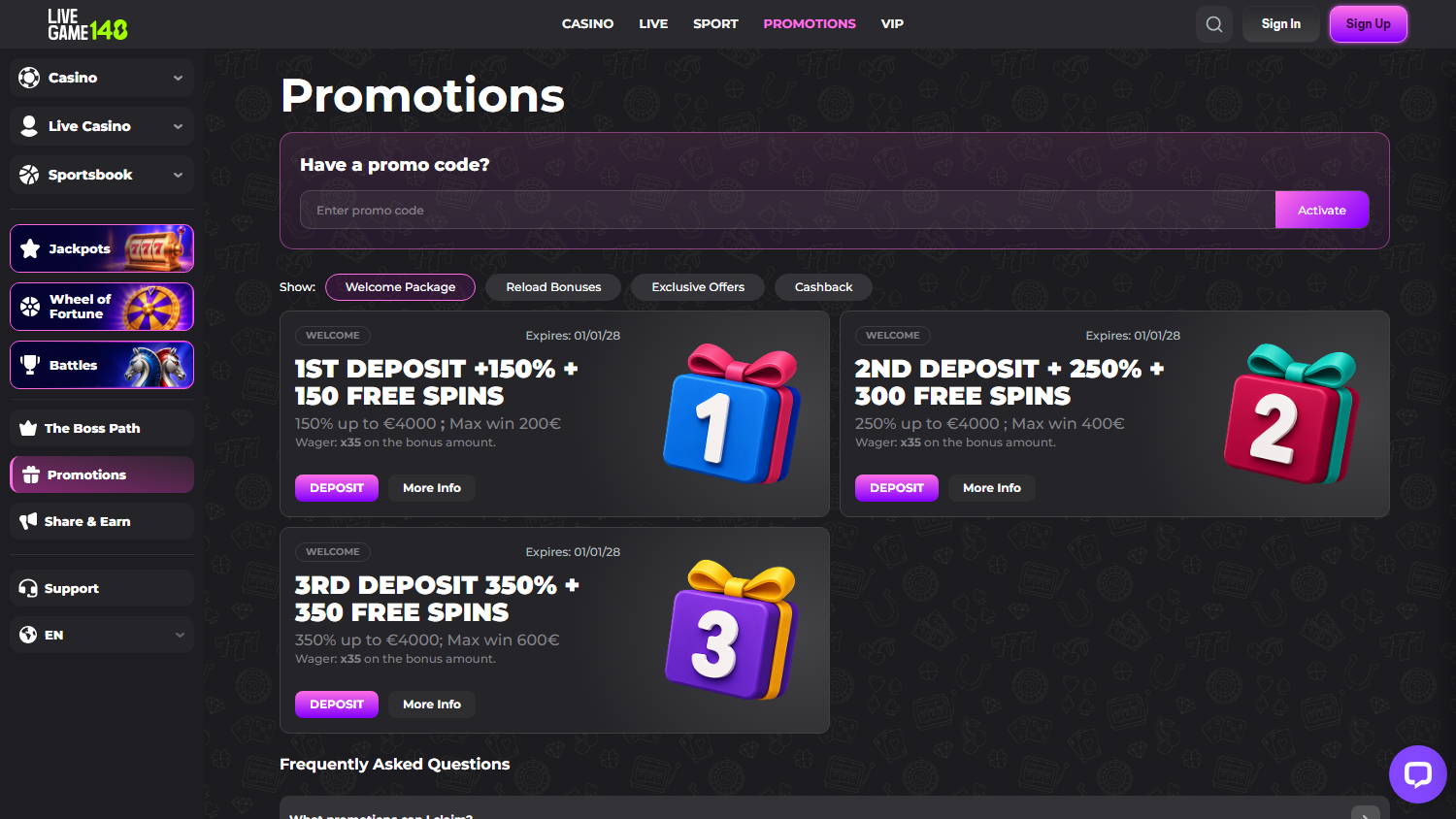 Livegame148_Casino_promotions_desktop