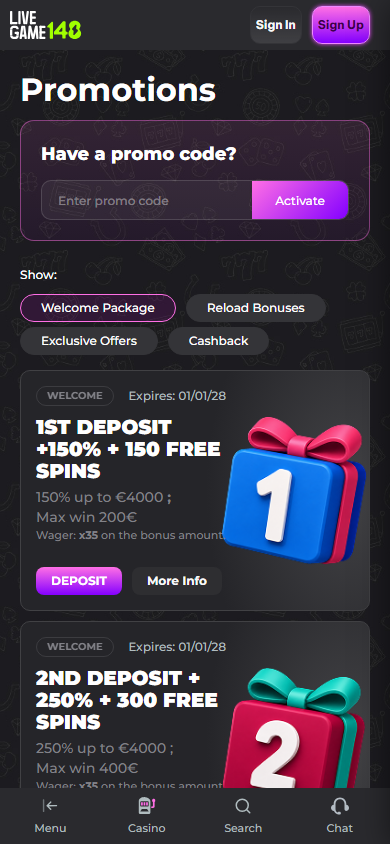 Livegame148_Casino_promotions_mobile