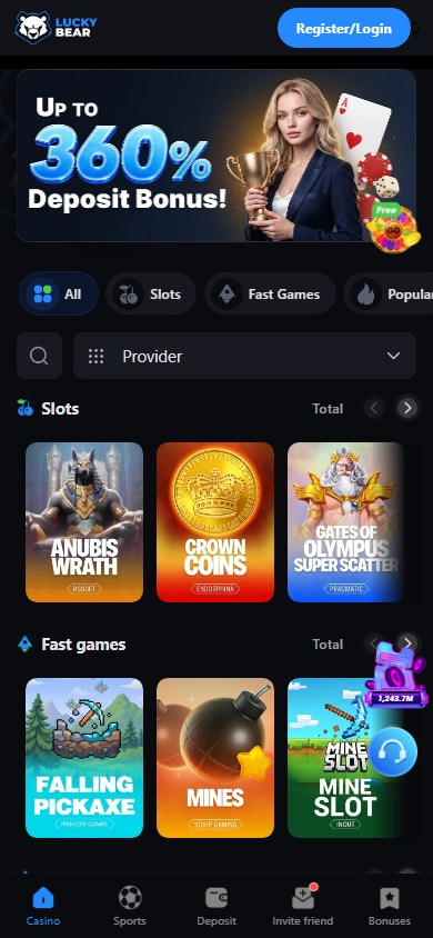 LuckyBear_Casino_homepage_mobile