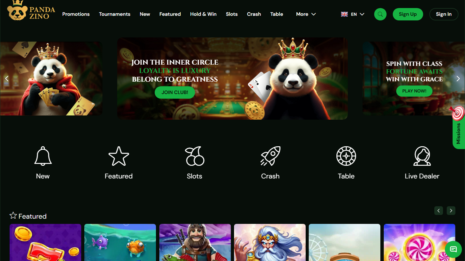 Panda_Zino_Casino_homepage_desktop