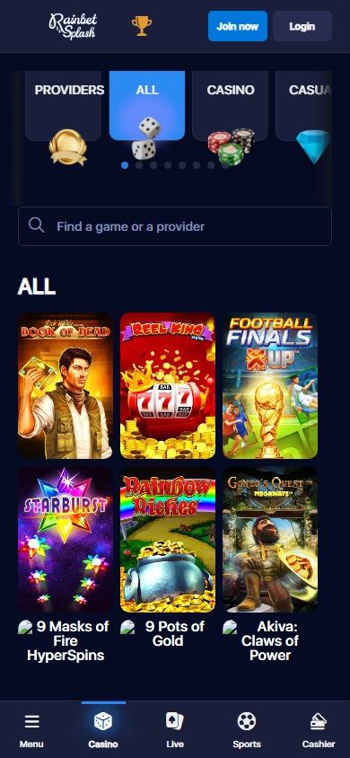RainBetSplash_Casino_game_gallery_mobile
