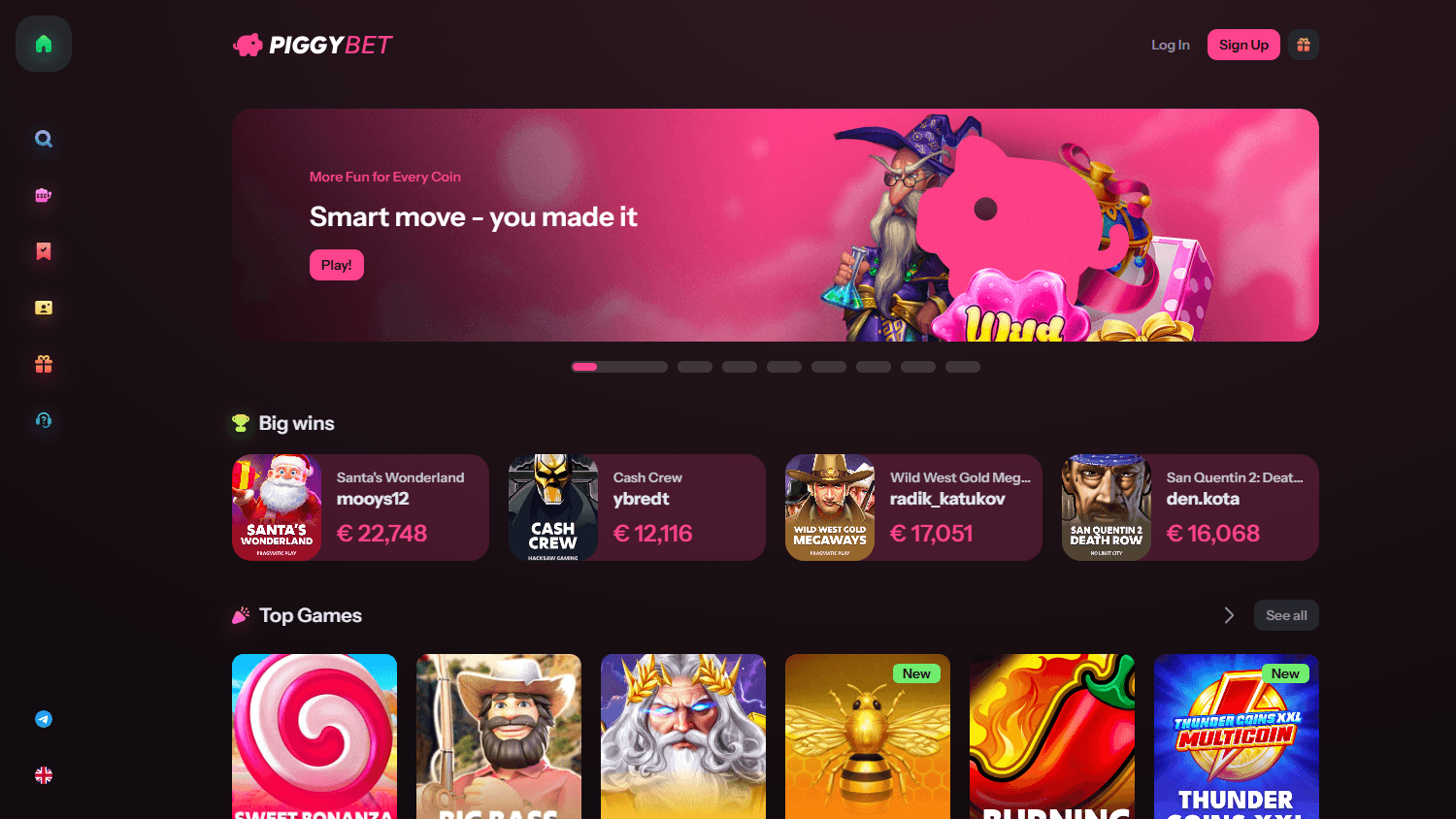 PiggyBet_Casino_homepage_desktop