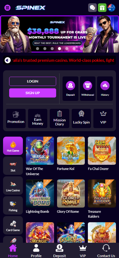 Spinex_Casino_homepage_mobile