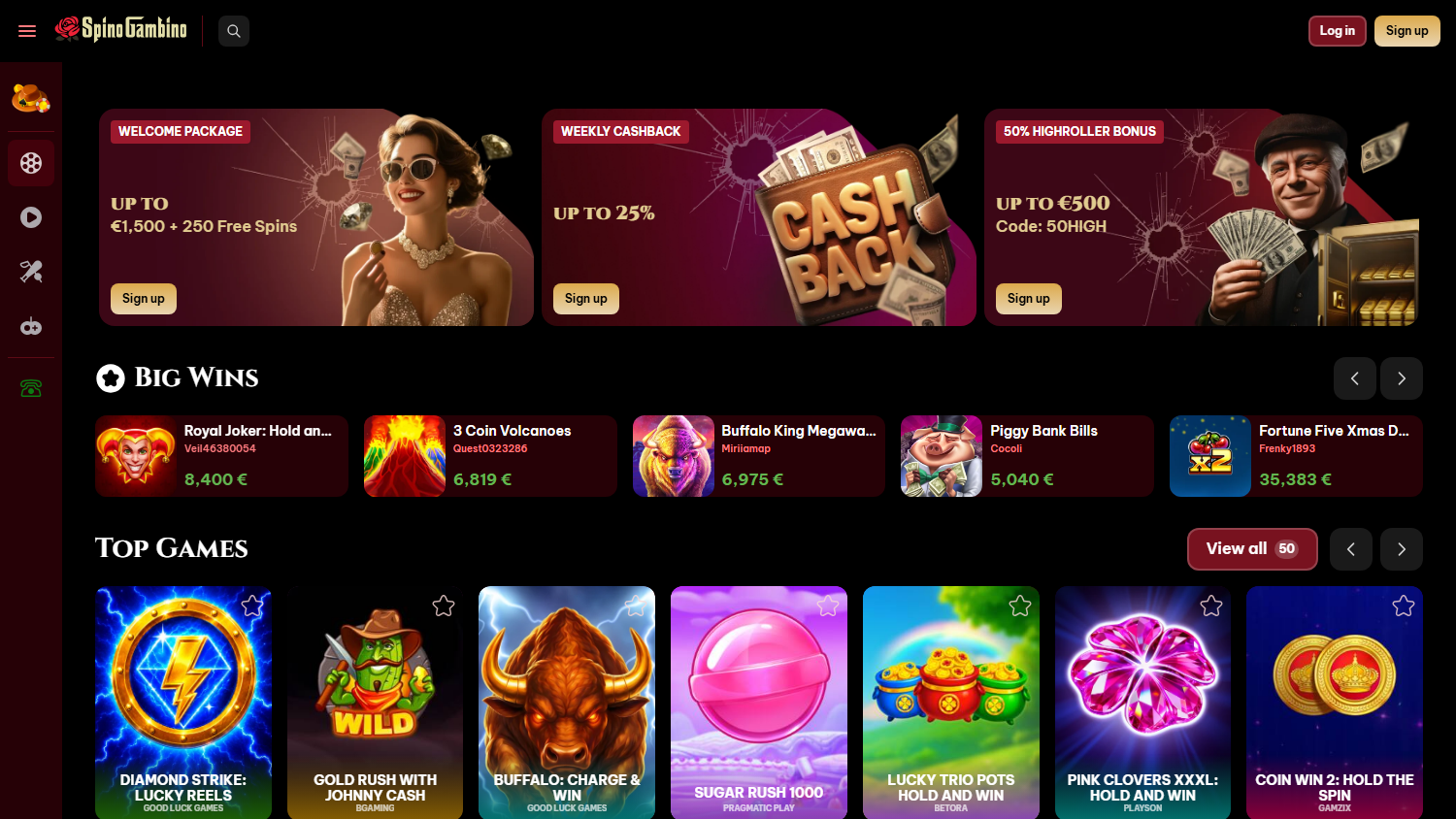 SpinoGambino_Casino_homepage_desktop