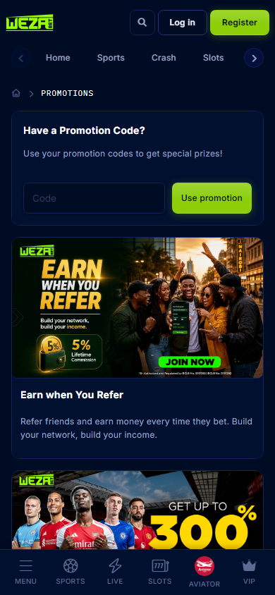 Weza_Bet_Casino_promotions_mobile