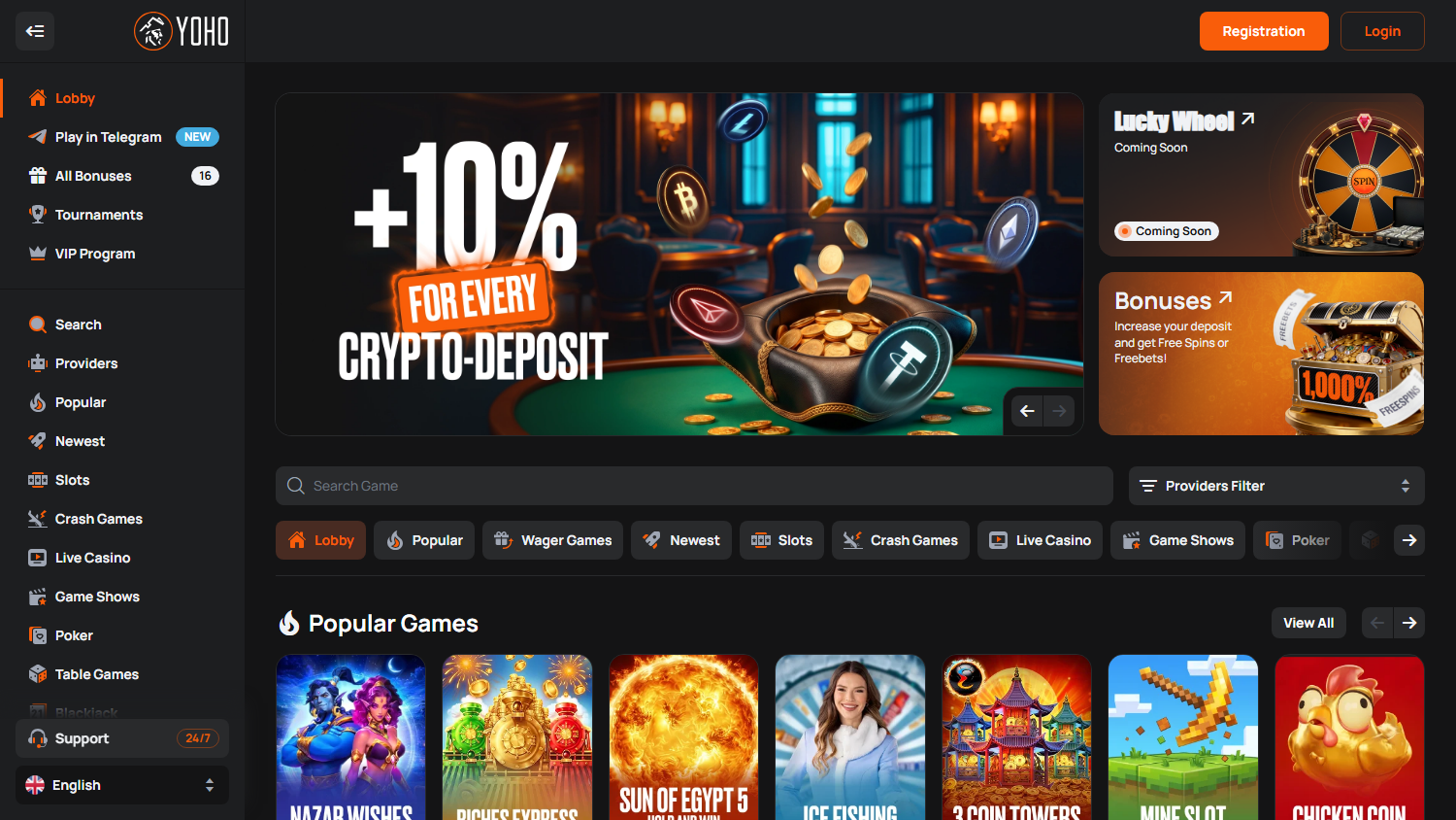 YoHo_Slot_Casino_homepage_desktop