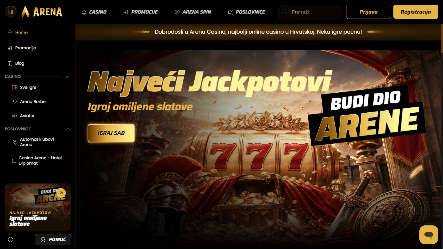 Arena_Casino_homepage_desktop