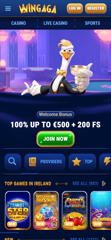 WinGaga_Casino_homepage_mobile