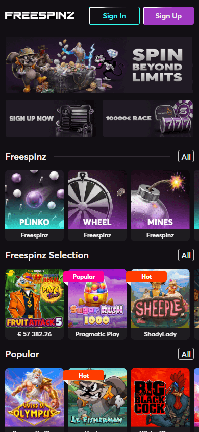 freespinz_casino_homepage_mobile