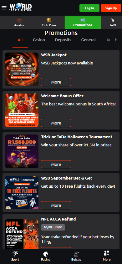 World_Sports_Betting_Casino_ZA_promotions_mobile