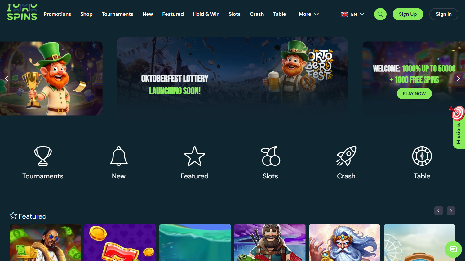 1000_Spins_Casino_homepage_desktop