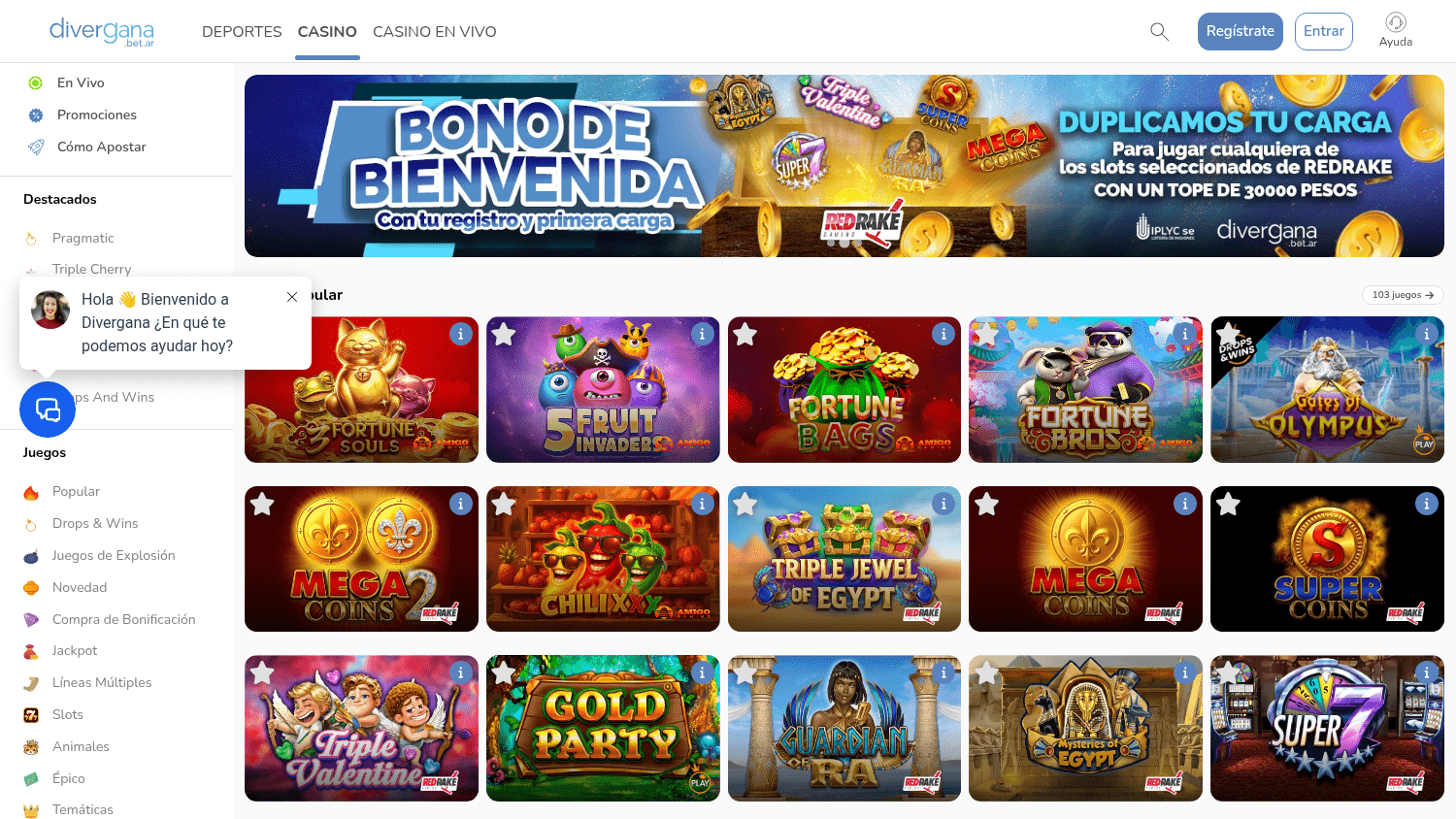 Divergana_Casino_homepage_desktop