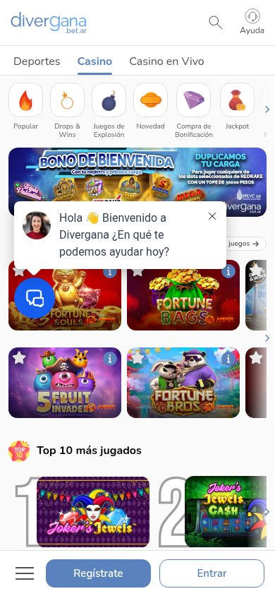 Divergana_Casino_homepage_mobile