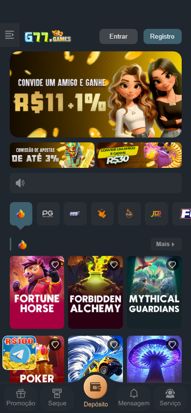 G77.games_Casino_homepage_mobile