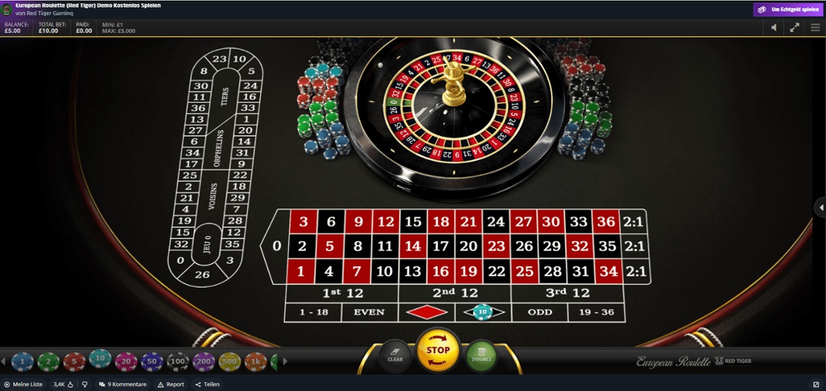 European Roulette Online-Casino Spiel Luxemburg.