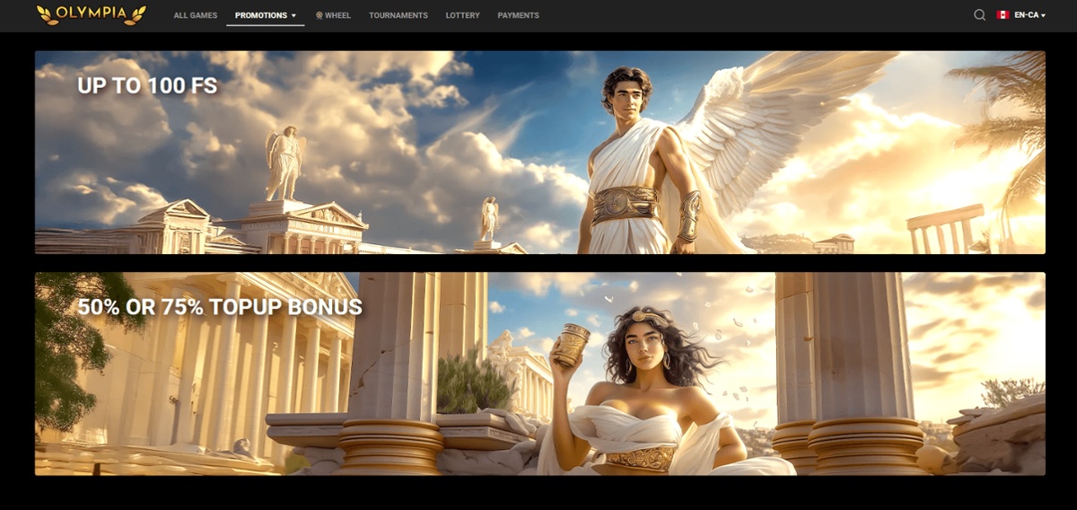 You can use Olympia casino bonus codes for reload deals in Canada