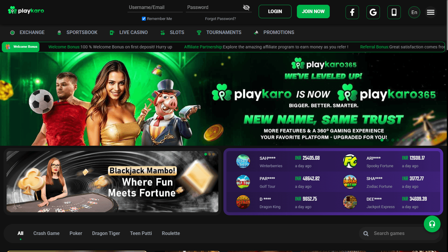 playkaro_casino_homepage_desktop
