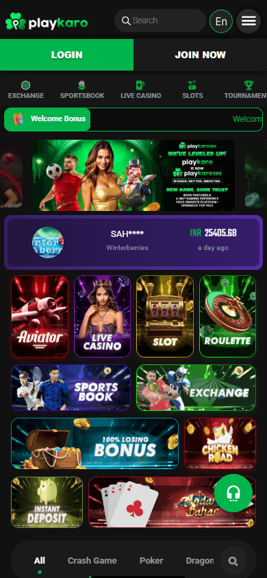 playkaro_casino_homepage_mobile